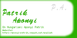 patrik aponyi business card